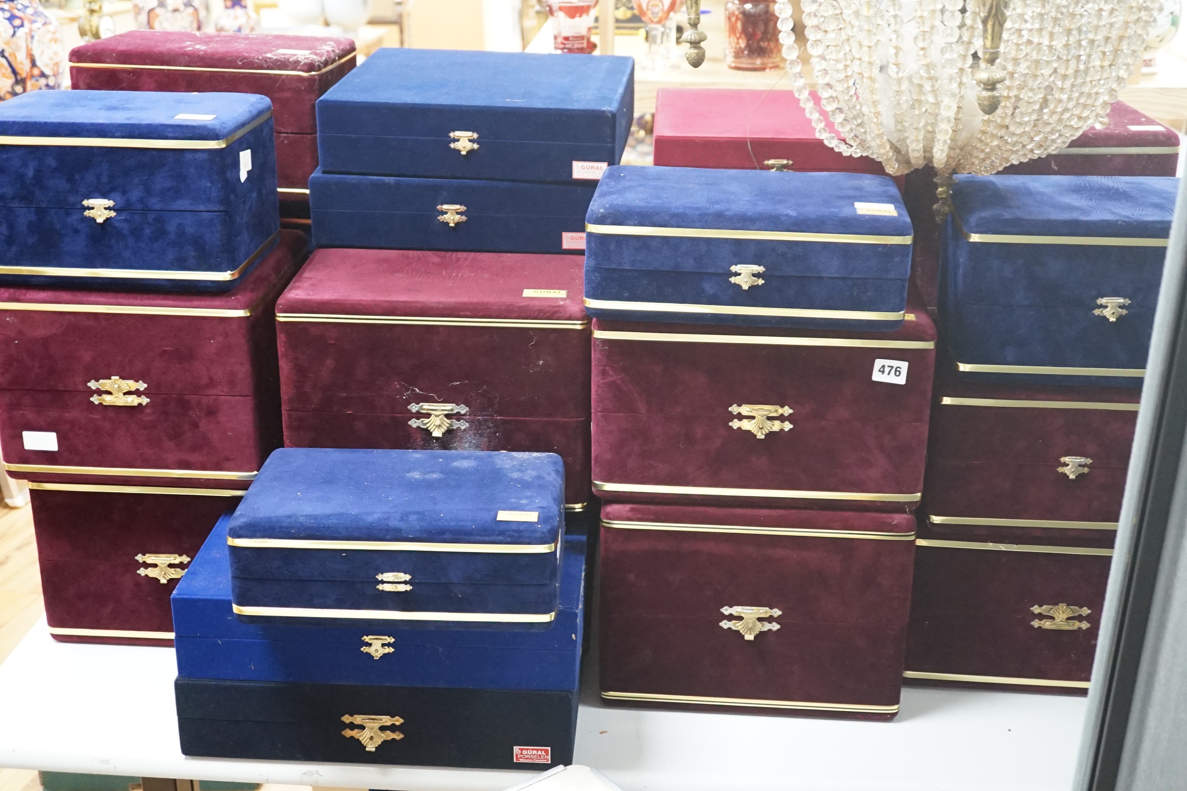 A large collection of cased Gural porselen sets